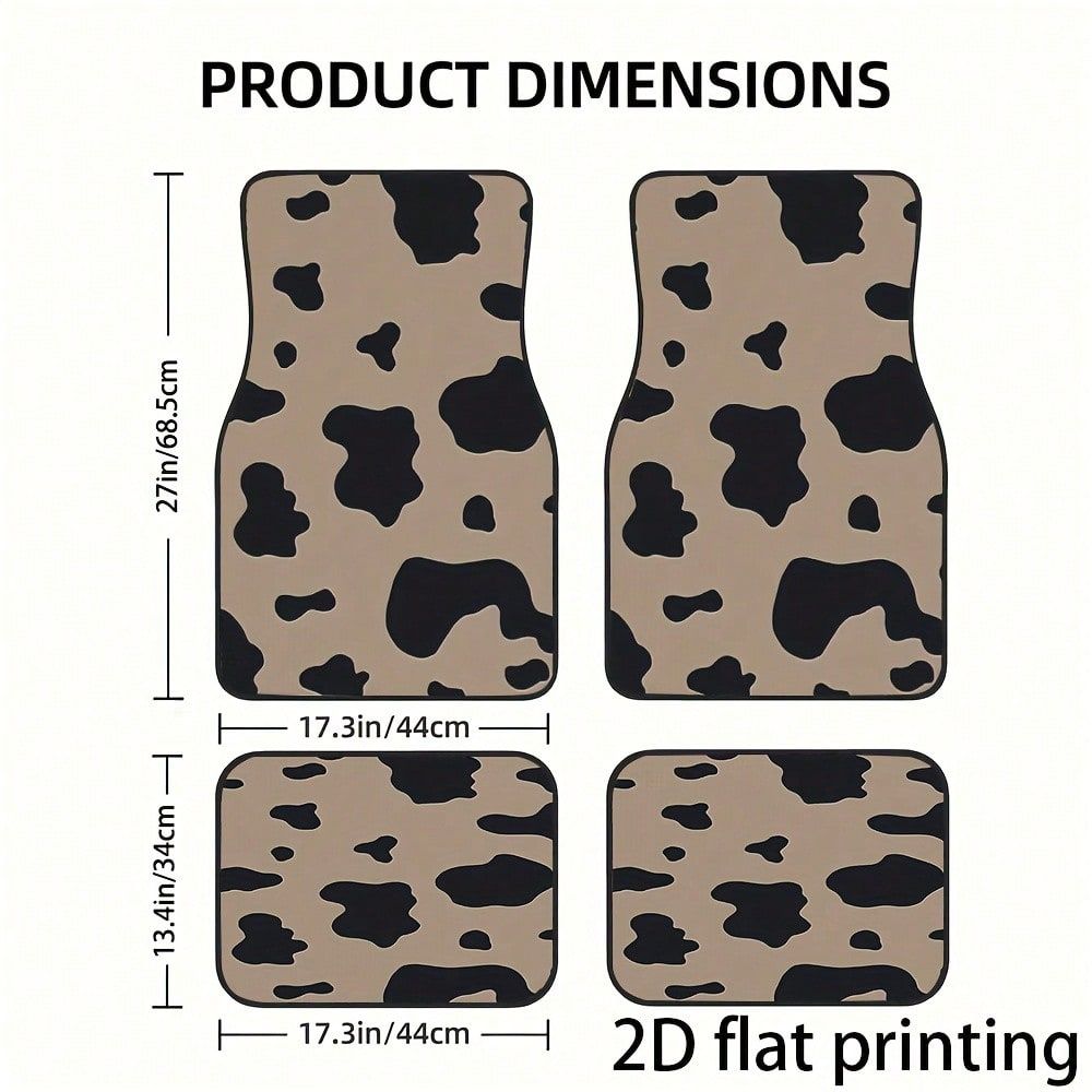 Cow Mat Rubber - 4 шт. автомобильных ковриков, узор в