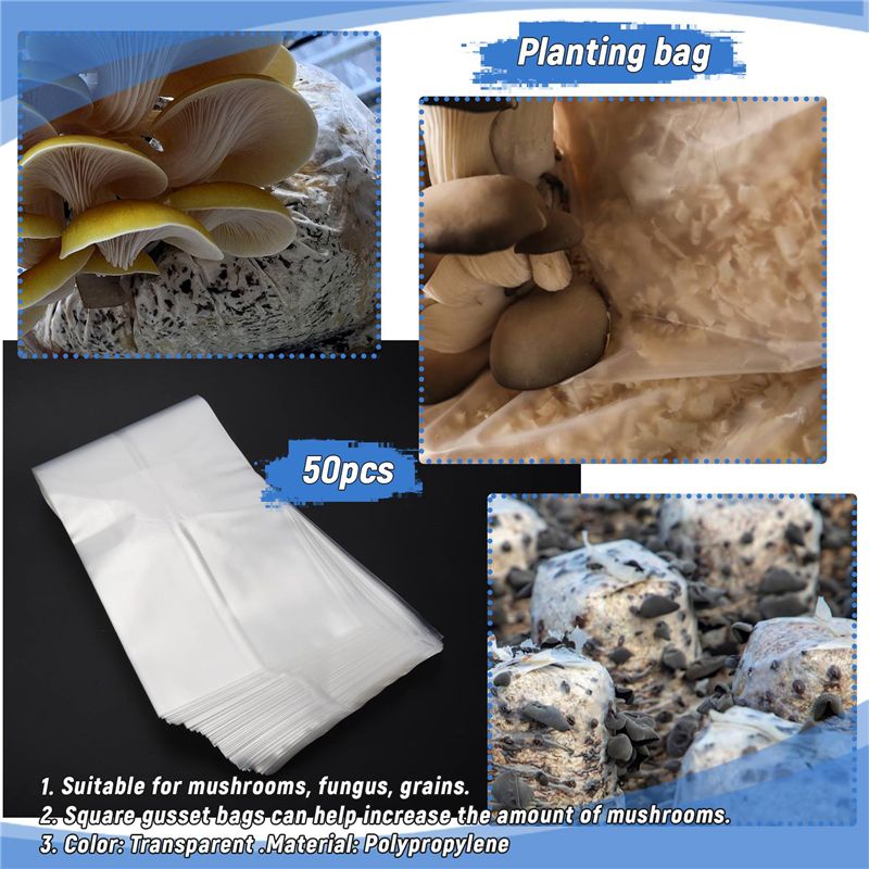 ABSJ-50 шт. 10x20 дюймов ПВХ п – обзор и цена Mushroom Spawn Bag